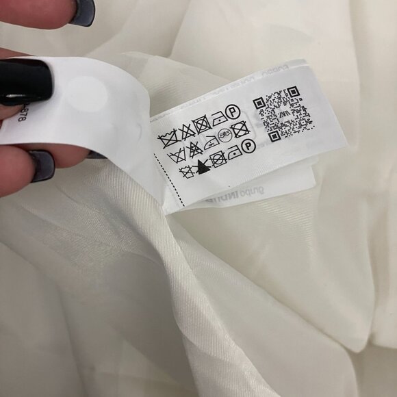 Zara Womens Blazer Suit Jacket S Small Ecru Topstitched Polyester 2818/781 NWT - Picture 12 of 16